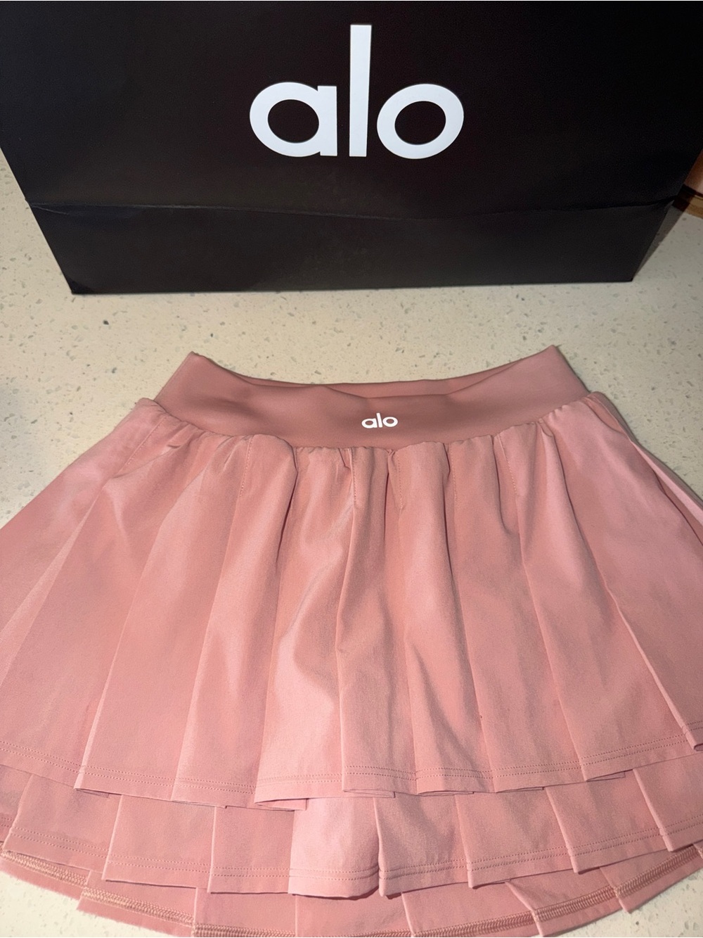 ALO Yoga Girls' Dusty Pink Active Dress with Built-In Shelf Bra - Picture 6 of 6